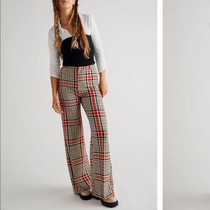 Free People plaid jules pants, size 12.